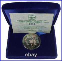 Limited Edition Canada Dry Great Canadian Shield One Ounce. 999 Silver Medallion