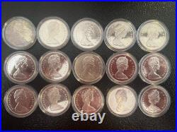 Lot Of 15 Very Nice 1867-1967 SILVER CANADA 50 CENTS WOLF COIN Silver 80% 800