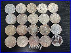 Lot Of 20 Canadian Silver 50 Cents Half Dollar Coins 80% NICE GRADES & DATES