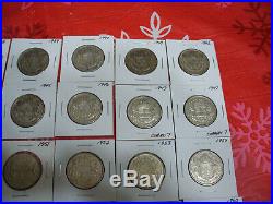 Lot Of 31 1937-67 Canada Half Dollar Silver Coins 50 Cent Piece Nice Grades