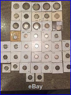 Lot Of 43 Canada Silver Coins Collectables Including Key Dates Mostly Sterling