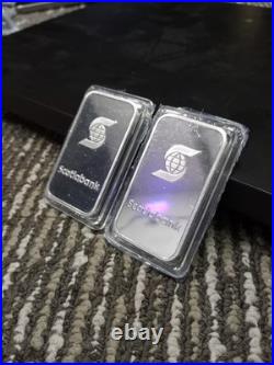 Lot Of Two 1 Ounce Silver Scotiabank Bars