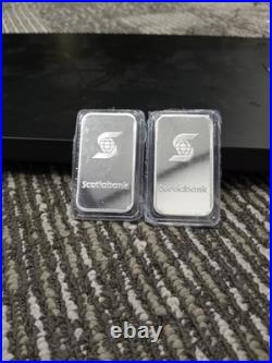Lot Of Two 1 Ounce Silver Scotiabank Bars