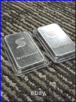 Lot Of Two 1 Ounce Silver Scotiabank Bars
