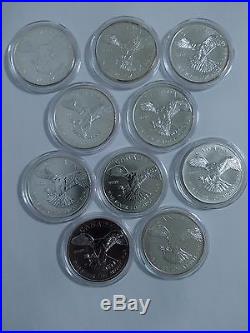Lot of 10 2014 Canada Birds of Prey Peregrine Falcon 1 oz. 9999 Silver coins