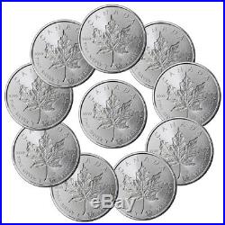 Lot of 10 -2018 Canada 1 oz Silver Maple Leaf Incuse $5 GEM BU Coins SKU52129
