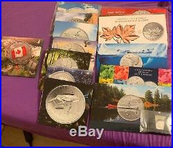 Lot of 13 $20 for $20 Canadian Mint 1/4 oz. 99.99% Silver Coins + 1 $25 for $25
