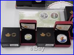 Lot of 16, Canada RCM. 9999 Silver Proof Collector Coins, Special Issues Case COA