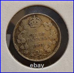 Lot of 19 Silver 0.925 Canadian 10 Cent Coins 1902-1920 Circulated