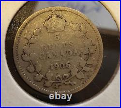 Lot of 19 Silver 0.925 Canadian 10 Cent Coins 1902-1920 Circulated