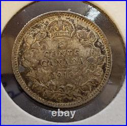 Lot of 19 Silver 0.925 Canadian 10 Cent Coins 1902-1920 Circulated