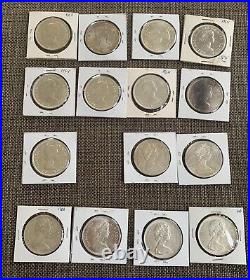 Lot of 21 1964-1966 Canada Silver Dollar Coins