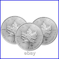 Lot of 3 2020 $5 Silver Canadian Maple Leaf 1 oz Brilliant Uncirculated