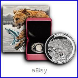 Lot of 3 Coins 2015 Canada Grizzly Bear Series 1 oz Proof Silver Coin Box & COA