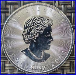 Lot of 4 Canada Silver 5 Dollar Maple Leaf Coins 1 oz. 2014, 2017 Uncirculated