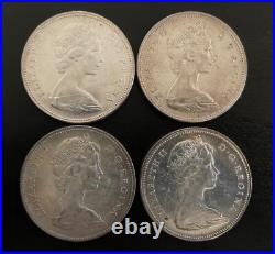 Lot of 4 Canadian SILVER DOLLARS 1966 $1.00 Canada coin