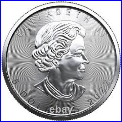 Lot of 50 2022 Canada 1 oz Silver $5 Maple Leaf Coins 2 Rolls BU In Stock