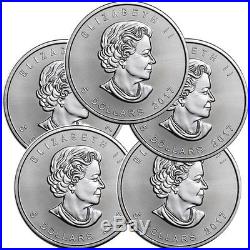 Lot of 5 2017 1 oz Canadian. 9999 Silver Maple Leaf $5 Coins SKU# 399399