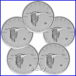 Lot of 5 2020 Canada Canadian Goose 2 oz Silver $10 Coins GEM BU Coin SKU60774