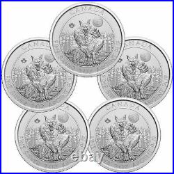 Lot of (5) 2021 Canada 2 oz. 9999 Silver Creatures of the North Werewolf Coins