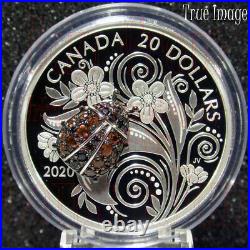 Low COA (L) 2020 Bejeweled Bugs #3 Ladybug $20 Pure Silver Proof Coin Canada
