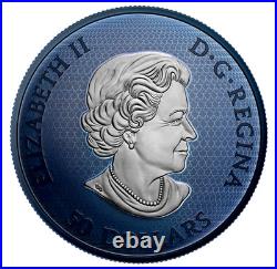 MAPLE LEAVES IN MOTION Blue Rhodium 2022 CANADA 5oz. 9999 Silver Proof $50 Coin MAPLE LEAVES IN MOTION Blue Rhodium 2022 CANADA 5oz. 9999 Silver Proof $50 Coin