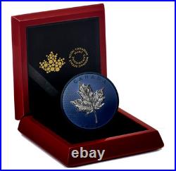 MAPLE LEAVES IN MOTION Blue Rhodium 2022 CANADA 5oz. 9999 Silver Proof $50 Coin MAPLE LEAVES IN MOTION Blue Rhodium 2022 CANADA 5oz. 9999 Silver Proof $50 Coin