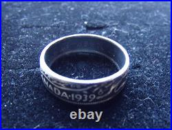 MENS 800 SILVER 1939 CANADA COIN RING TONED Size 16 or sized down on request