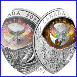 MOON SKY RAVEN 2025 CANADA HOLOGRAPHIC INUIT 1oz. 9999 Pure Silver $20 Coin MOON SKY RAVEN 2025 CANADA HOLOGRAPHIC INUIT 1oz. 9999 Pure Silver $20 Coin