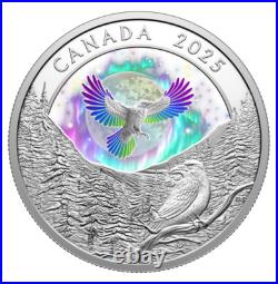 MOON SKY RAVEN 2025 CANADA HOLOGRAPHIC INUIT 1oz. 9999 Pure Silver $20 Coin MOON SKY RAVEN 2025 CANADA HOLOGRAPHIC INUIT 1oz. 9999 Pure Silver $20 Coin