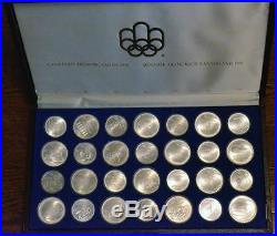 Mz1217 1976 Canada Montreal Olympics Sterling Silver Coin Set- 28 Coins. 925
