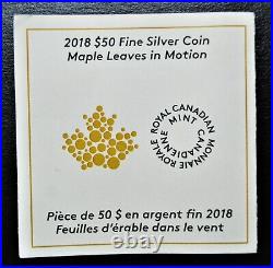 Maple Leaves in Motion 2018 Canada $50 Pure Silver Coin
