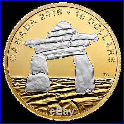 NEW 2016 $10 Fine Silver Coins Iconic Canada Inukshuk