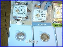 NEW Canada Mint LOONEY TUNES 9 Coin Set $10 Silver ProofCollector's Display Box