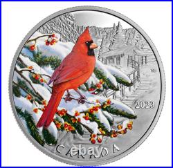NORTHERN CARDINAL 2023 CANADA Colourful Birds 1oz. 9999 Pure Silver $20 Coin