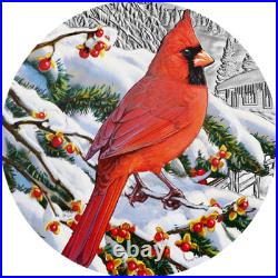 NORTHERN CARDINAL 2023 CANADA Colourful Birds 1oz. 9999 Pure Silver $20 Coin