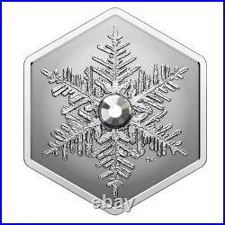 New Canada Hexagonal Coin $20 Dollars, Silver Snowflake, Queen Mark, 2023