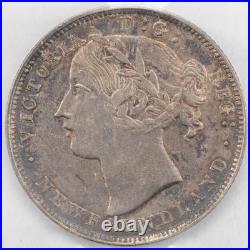 Newfoundland 1865 20 Cents Silver Coin ICCS AU-55