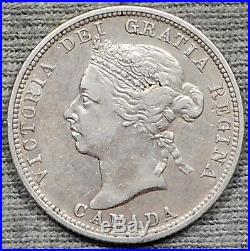 Nice 1890 H Canada 25 Cents Silver Coin KM# 5