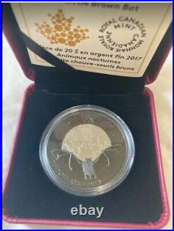Nocturnal by Nature Brown Bat 1 oz Silver Canada $20 Coin Black Rhodium plated