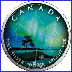Northern Lights Set Of 6 Coins 1 Oz Silver Coin Canadian Maple Leaf 2018
