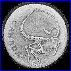 ORNITHOMIMUS ANCIENT CANADA 2017 $20 1 oz Fine Silver Antique Finish Coin RCM