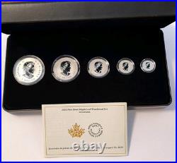 O- CANADA 2020 CANADA. 9999 Silver 5 Coins Fractional Proof Set With OGP & CoA