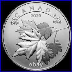 O Canada Series Maple Leaf, Pure Silver 10 Dollars Coin, $10 UNC, 2020