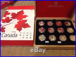 Oh Canada 2013 12 x 10 dollar silver coin set
