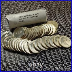 One Roll Of AU-BU 1967 Canada Silver Quarters $10 Face Value #coinsofcanada