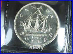 One dollar 1949 Canada ICCS MS-67 King George VI large silver coin 1$ $1 1d