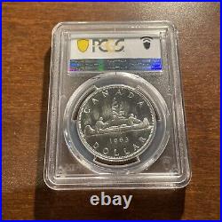 PCGS Certified 1963 Canada 1 Silver Dollar Cameo Coin PL66Cam