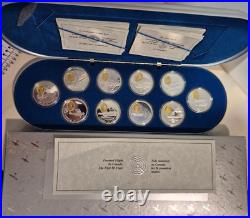 POWERED FLIGHT IN CANADA, First 50 Years 10 silver coin set, -2579
