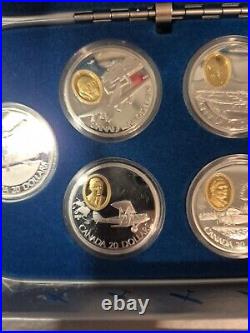 POWERED FLIGHT IN CANADA, First 50 Years 10 silver coin set, -2579